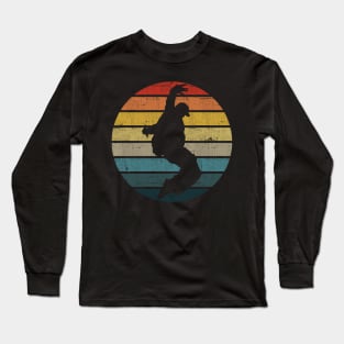 Break dance Silhouette On A Distressed Retro Sunset design Long Sleeve T-Shirt